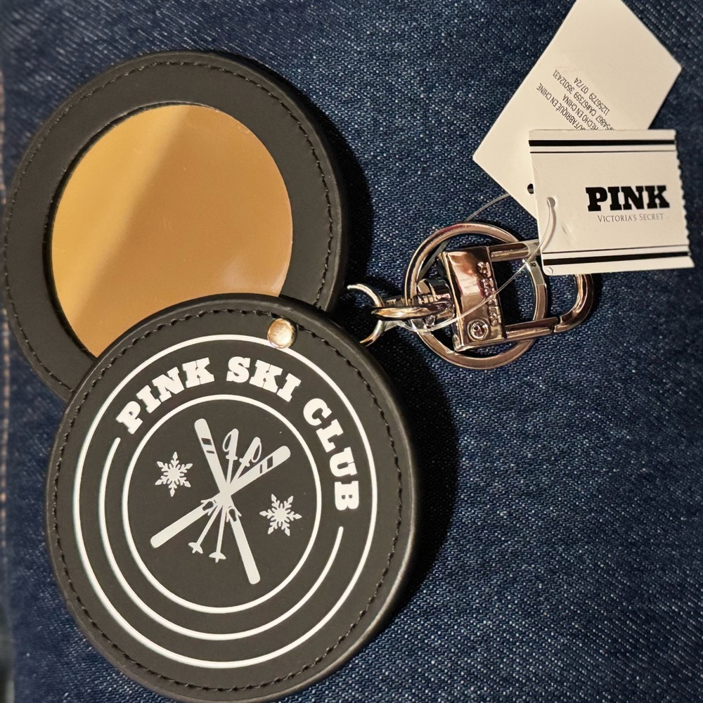 Victoria's Secret PINK Mirror Keychain Charm (Pure Black) - NWT